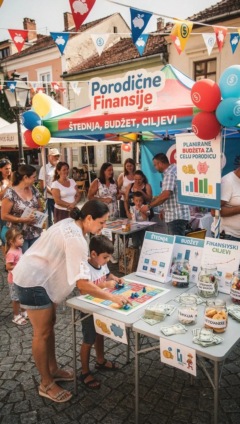Porodični sastanak posvećen finansijskim ciljevima i strategijama.