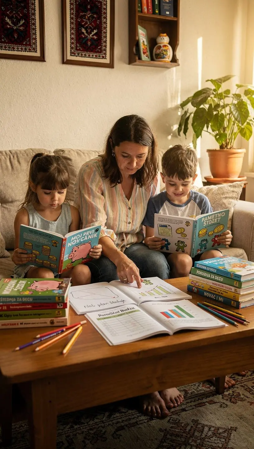 Prikaz akcijskog okvira za dugoročno upravljanje novcem u porodici.